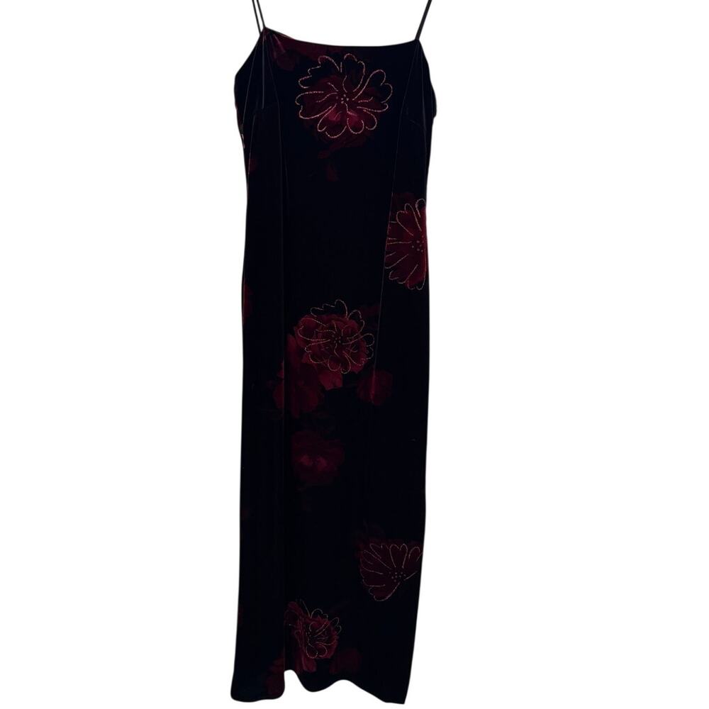 Arianna by Rachel Kaye Midi Dress Women's Size 6 Vintage Y2K 90s Velvet Maxi NEW